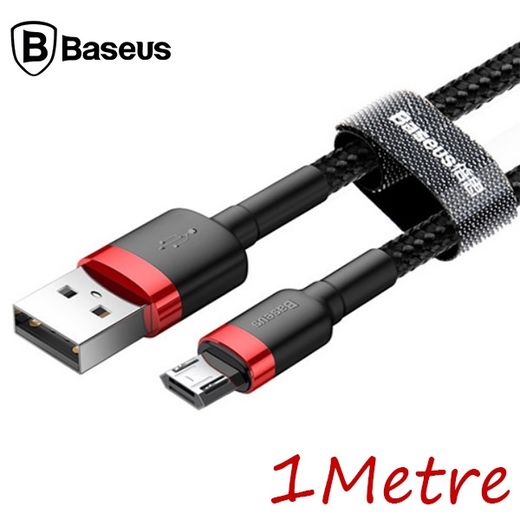 Baseus Cafule Micro Usb 1metre 2.4a Hızlı Şarj Halat Usb Kablo (Siyah)