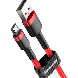 Baseus Micro Usb 2.4A Kablo 1M Kırmızı/Siyah - Thumbnail