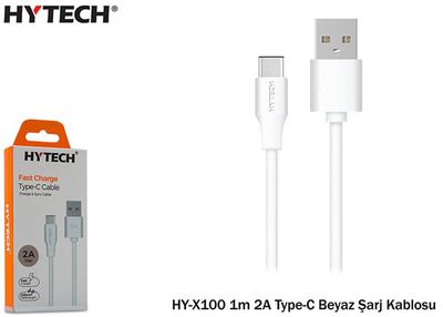Hytech HY-X100 1m 2.0A Type-C Beyaz Şarj Kablosu