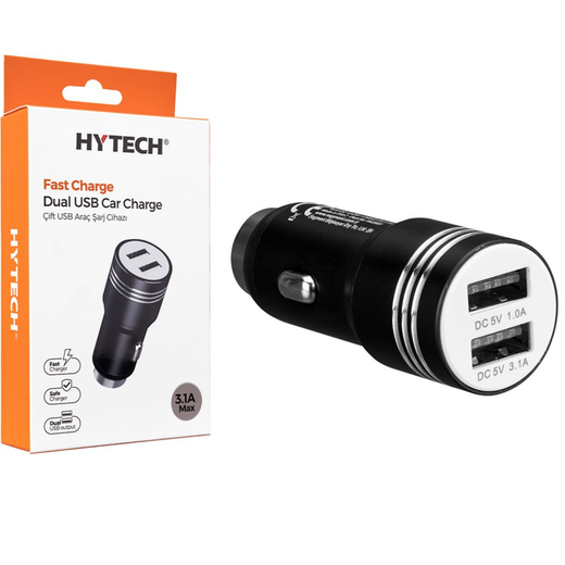 HYTECH HY-X68 3.1A 2 USB Kırmızı Metal Araç Şarj Cihazı