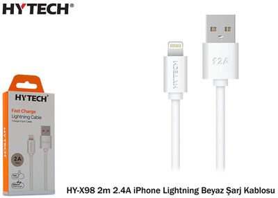 Hytech HY-X98 2m 2.4A iPhone Lightning Beyaz Şarj